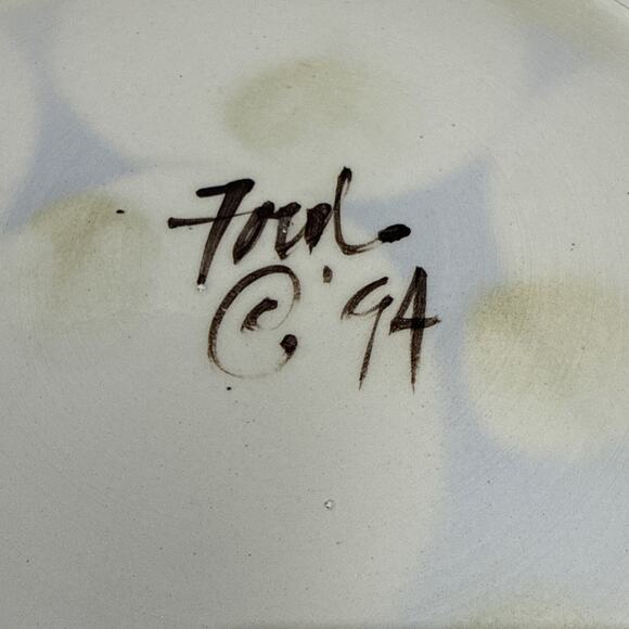 Denise Ford Studio Pottery Plate 12” Hand Painted Peaches 1994 Signed Pre-Ganz - Picture 5 of 6